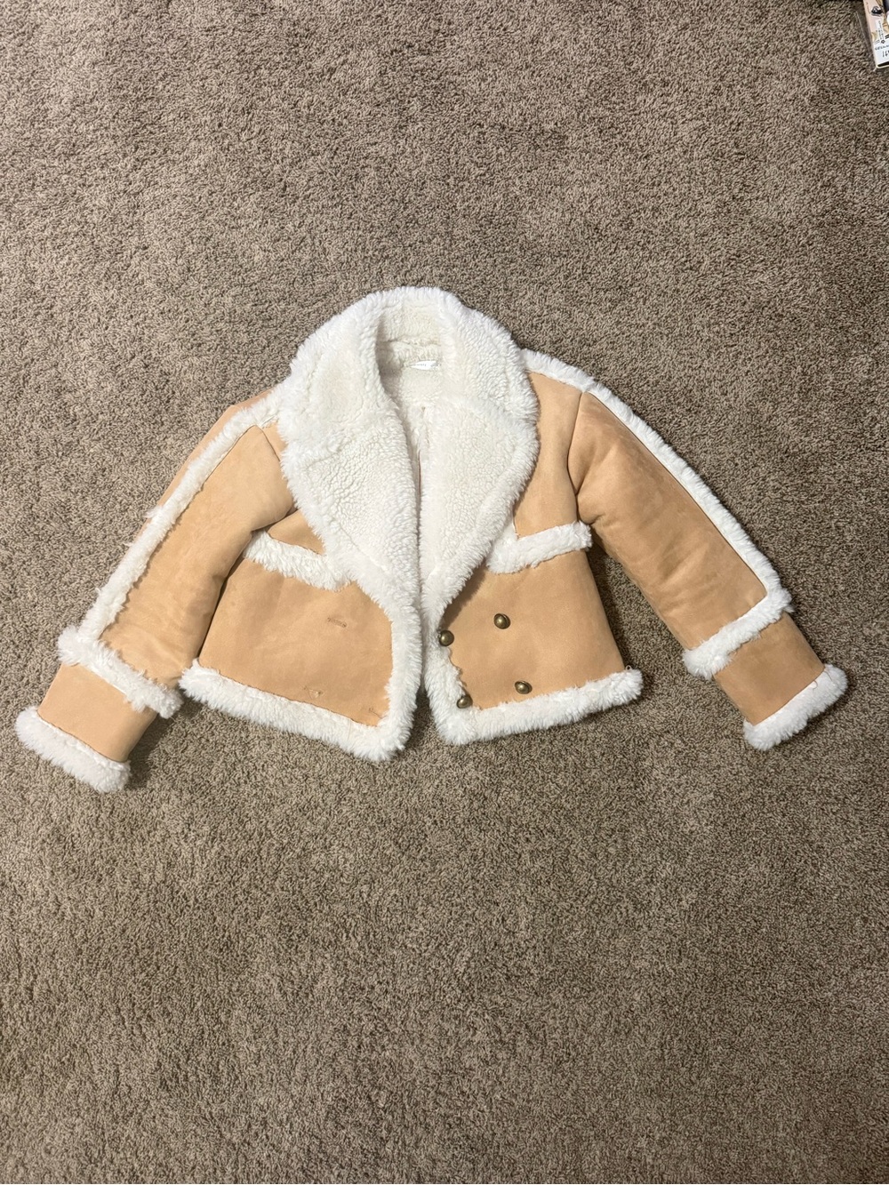Altar'd State Faux Fur Shearling Cropped Jacket